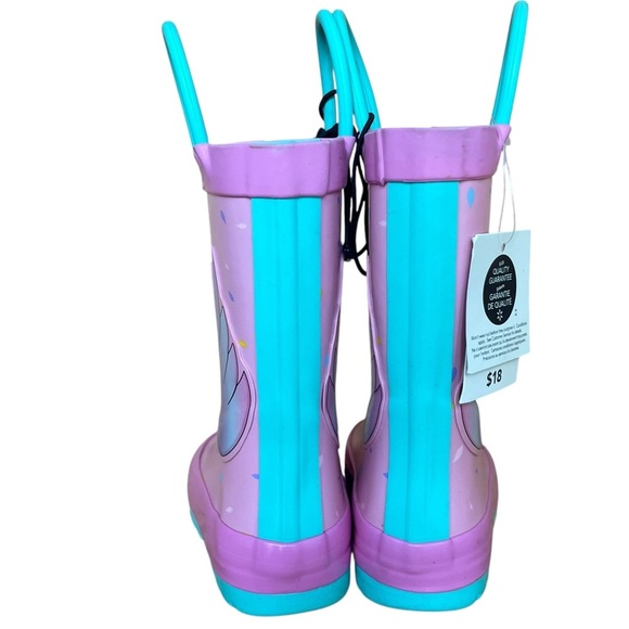 🌼 5/$25 Girls Unicorn Rain Rubber Boots Size 5 Toddler Purple Pink Teal - Picture 3 of 7